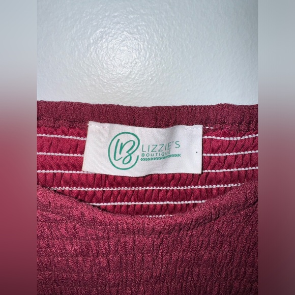 Pre-Owned LG Lizzie’s Boutique Maroon Long Sleeve Dress - Picture 5 of 9